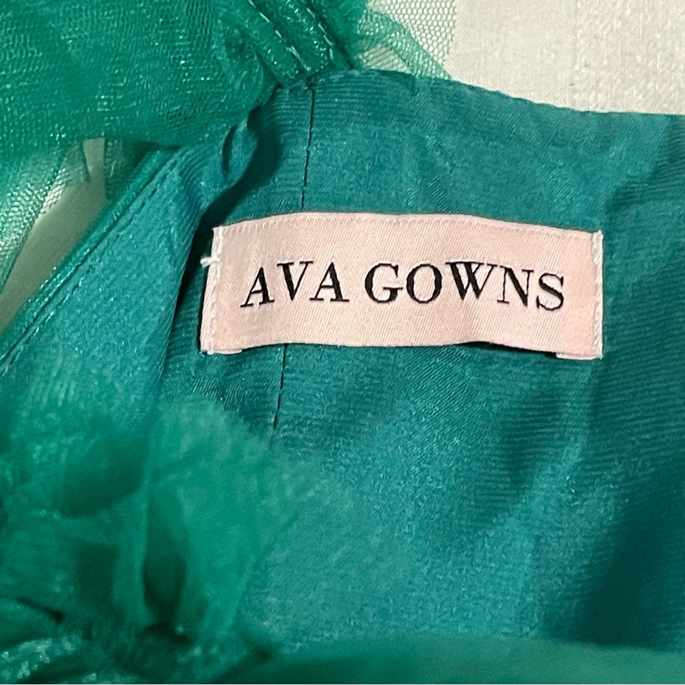 Ava Gowns tiered chiffon corset party dress bridesmaid prom homecoming green L - Picture 11 of 11